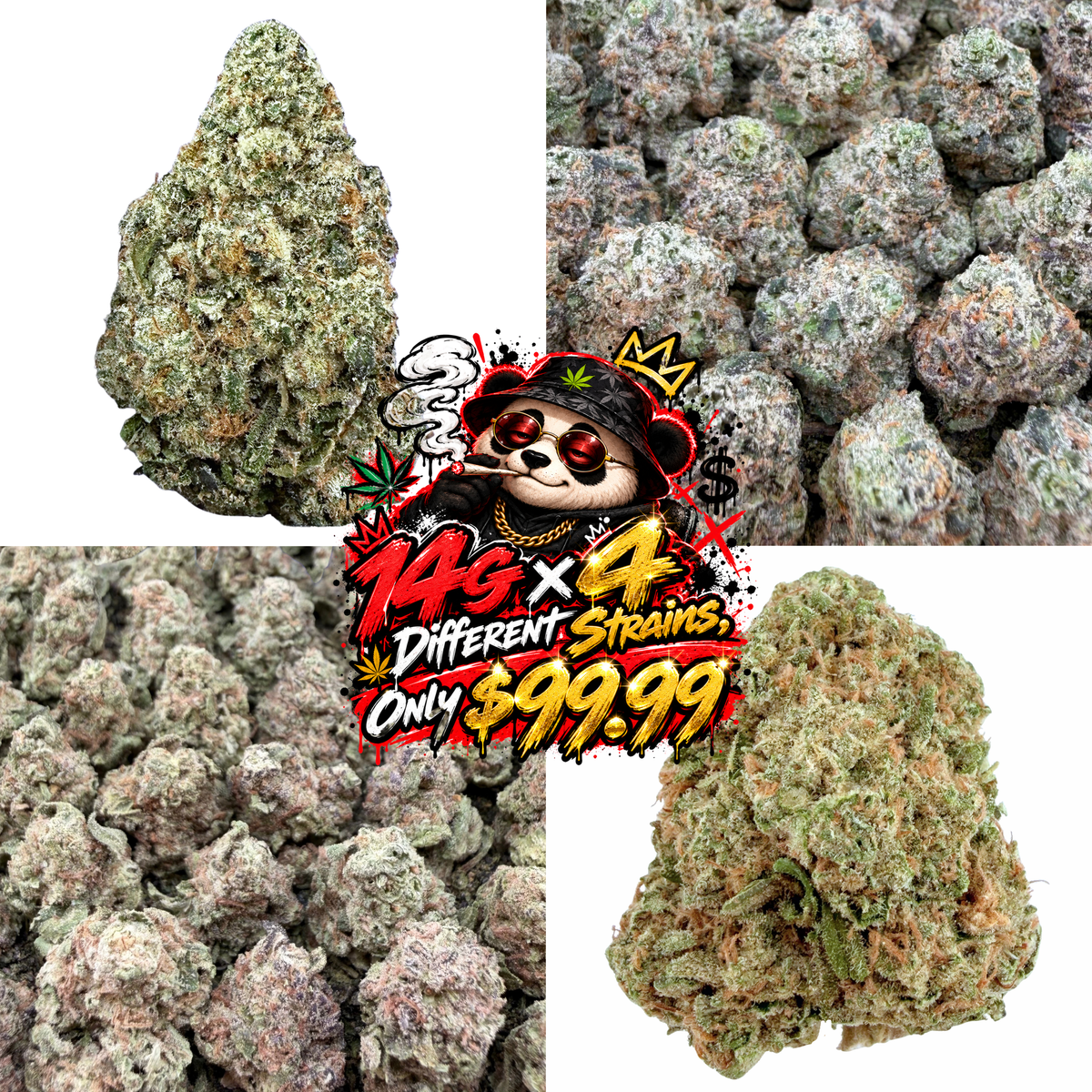 4 X 14G Flower Samples (4 strains)